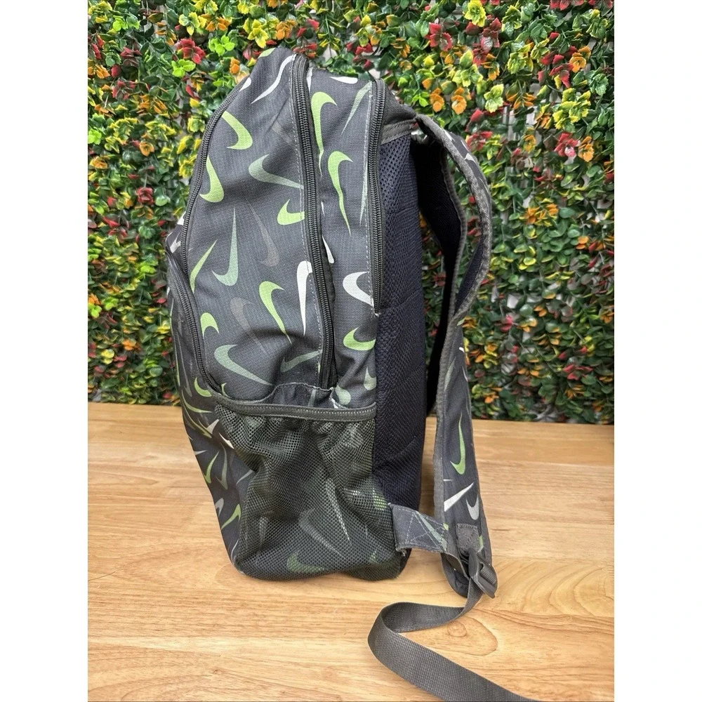 Nike Brasilia AOP All Over Print Training Backpack XLBlack Green Book Bag DM2367
